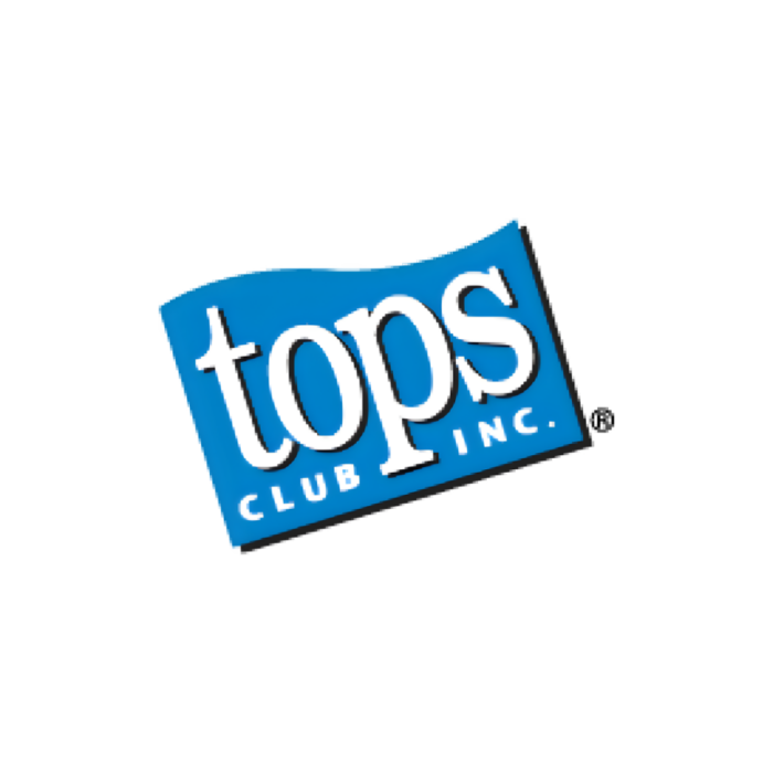 Timmins Care Blue and white logo for TOPS Club, Inc., with "tops" in lowercase letters and "CLUB INC." in uppercase letters below it. The logo is slightly tilted to the right. Cochrane District Social Services Administration Board