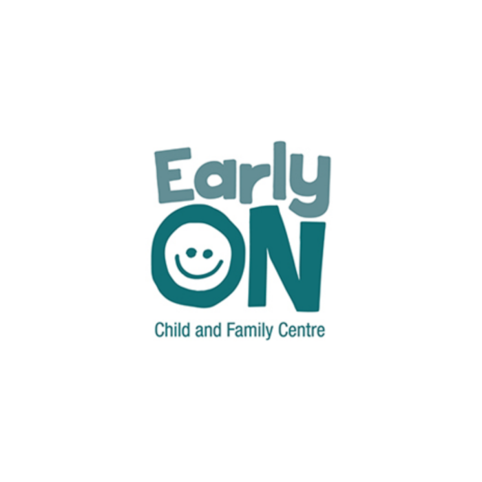 Timmins Care A logo with the text "EarlyON Child and Family Centre" and a smiling face within the letter "O". Cochrane District Social Services Administration Board